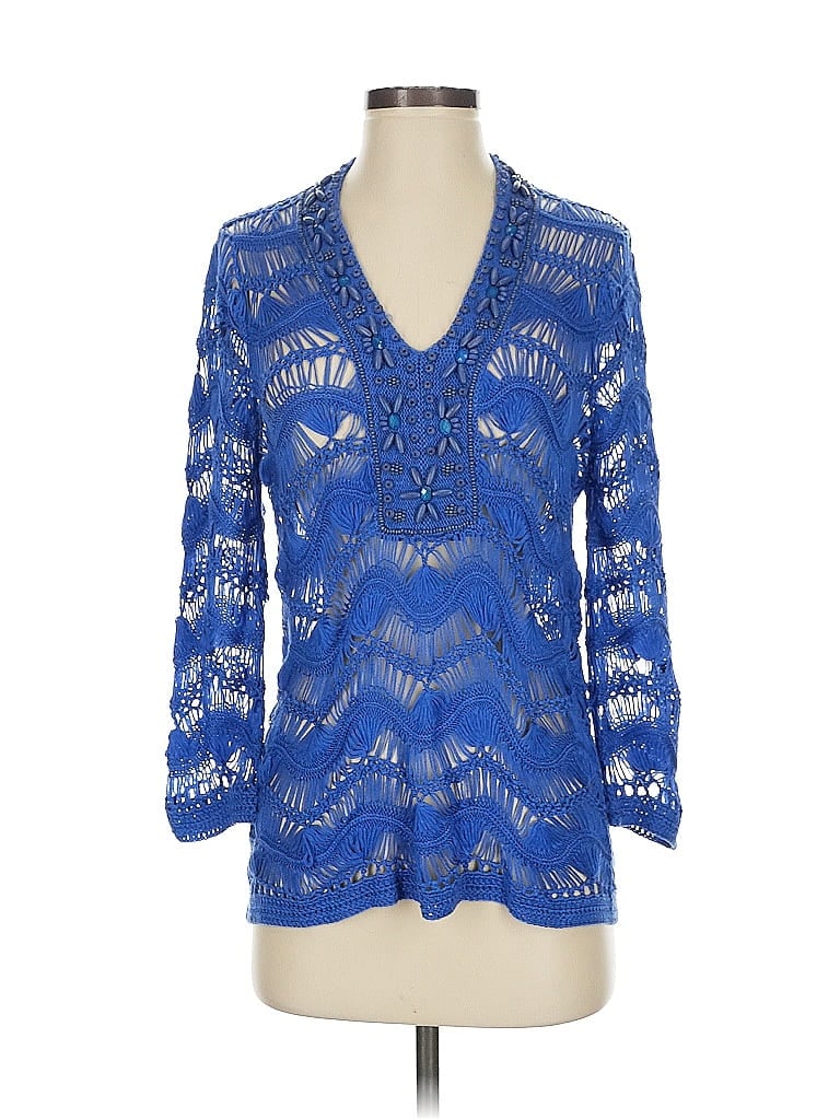 Click to view more detailed imagery on our partner's website Pre-owned Chico's 3/4 Sleeve Blouse In Blue