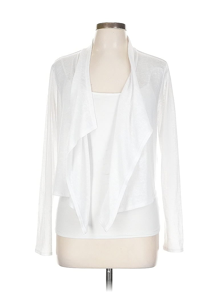 G by Giuliana Rancic 100% Polyester White Cardigan Size L - photo 1