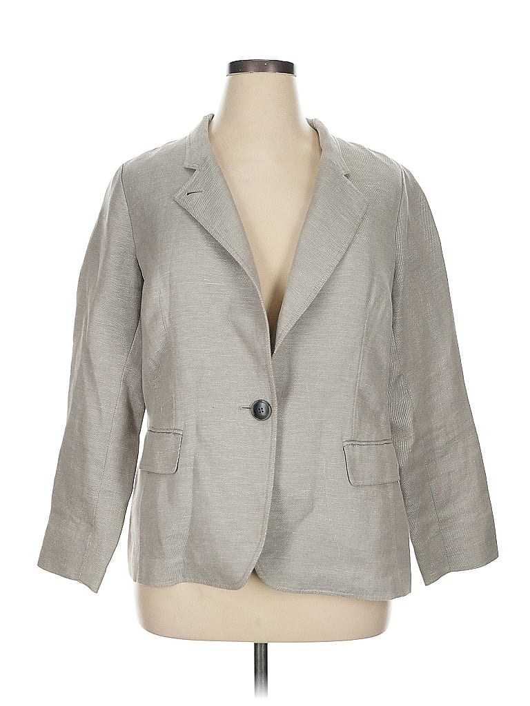 Pre-owned Lafayette 148 Blazer Jacket In Gray