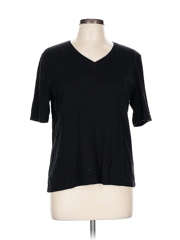 Pre-owned Chico's Short Sleeve T-shirt In Black