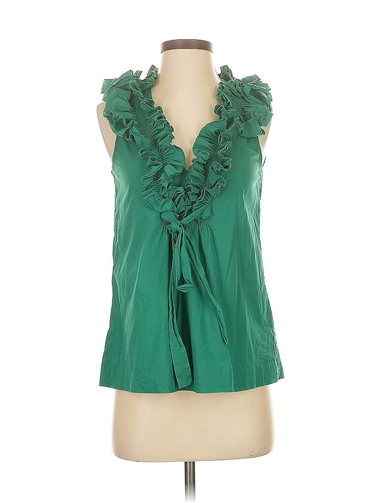 Pre-owned Bcbgmaxazria Sleeveless Blouse In Green