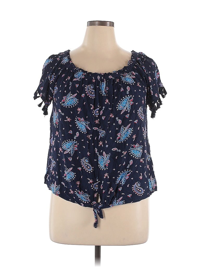 Click to view more detailed imagery on our partner's website Pre-owned Westport Short Sleeve Blouse In Blue