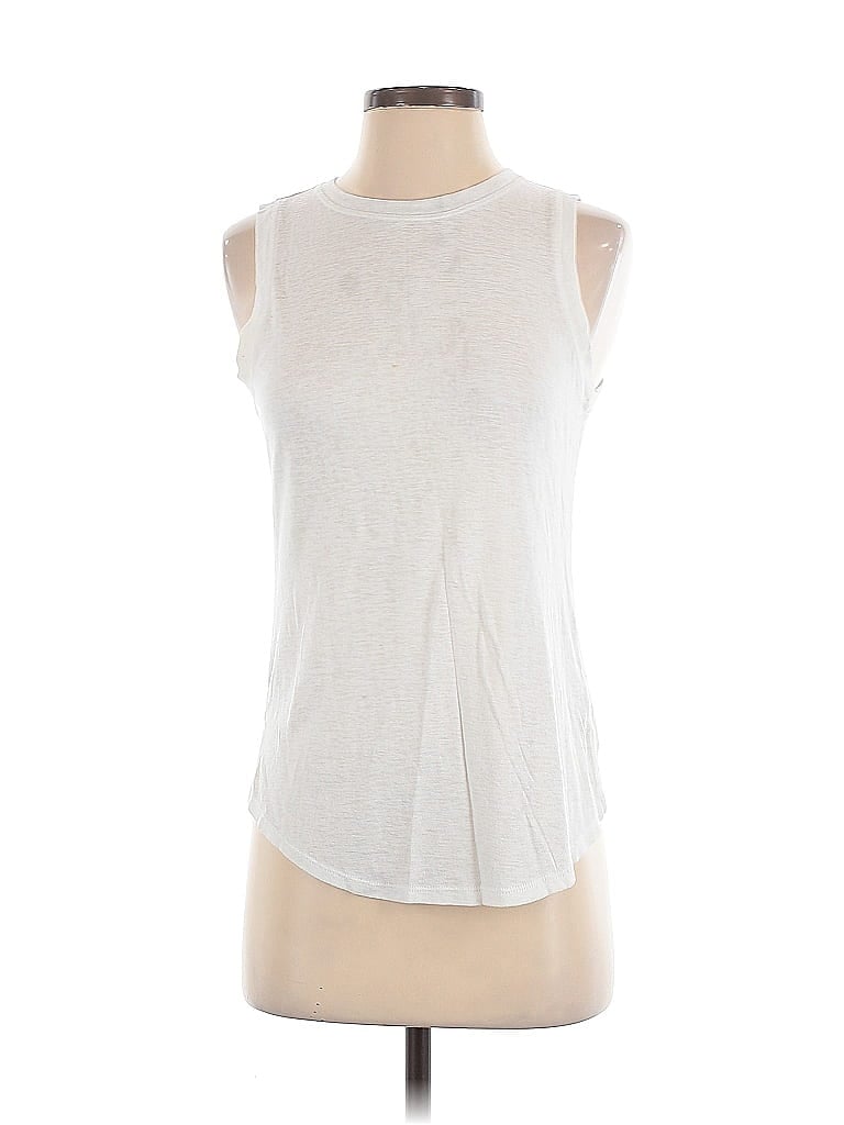 Pre-owned Athleta Sleeveless T-shirt In White