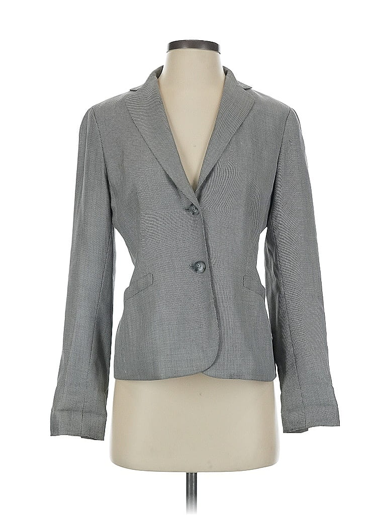 Pre-owned Ann Taylor Wool Blazer Jacket In Gray