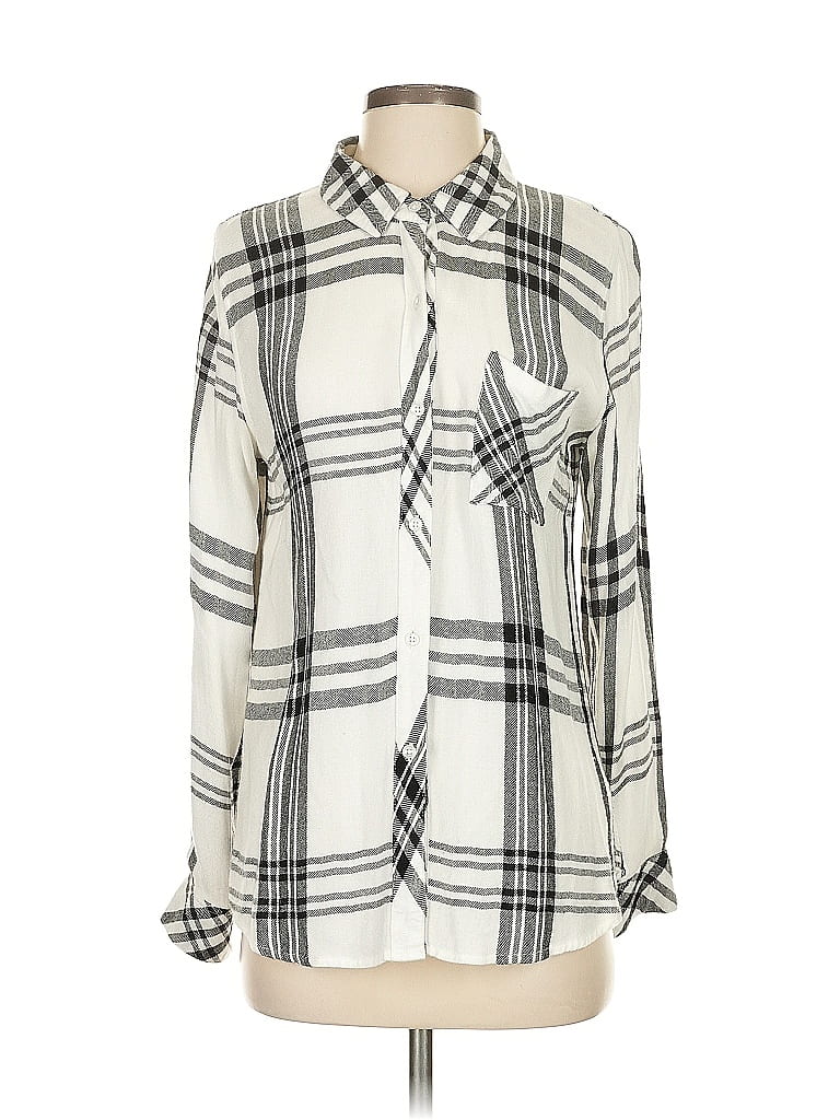 Pre-owned Rails Long Sleeve Blouse In White