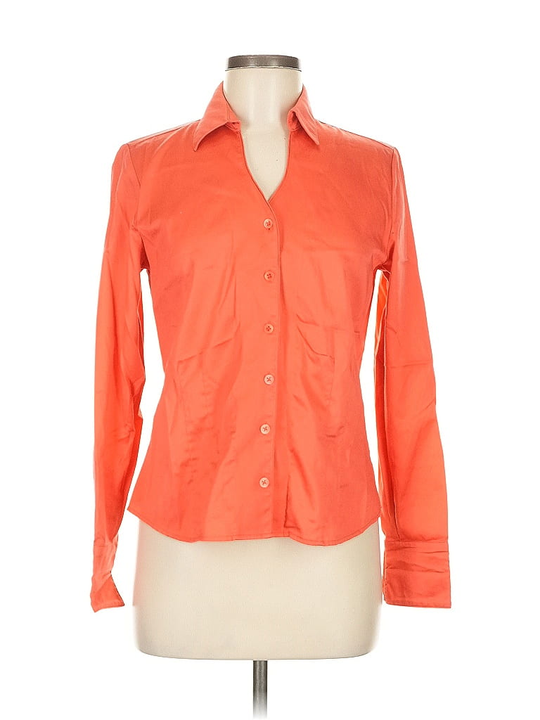 COLDWATER CREEK Pre-owned Long Sleeve Button Down Shirt In Orange