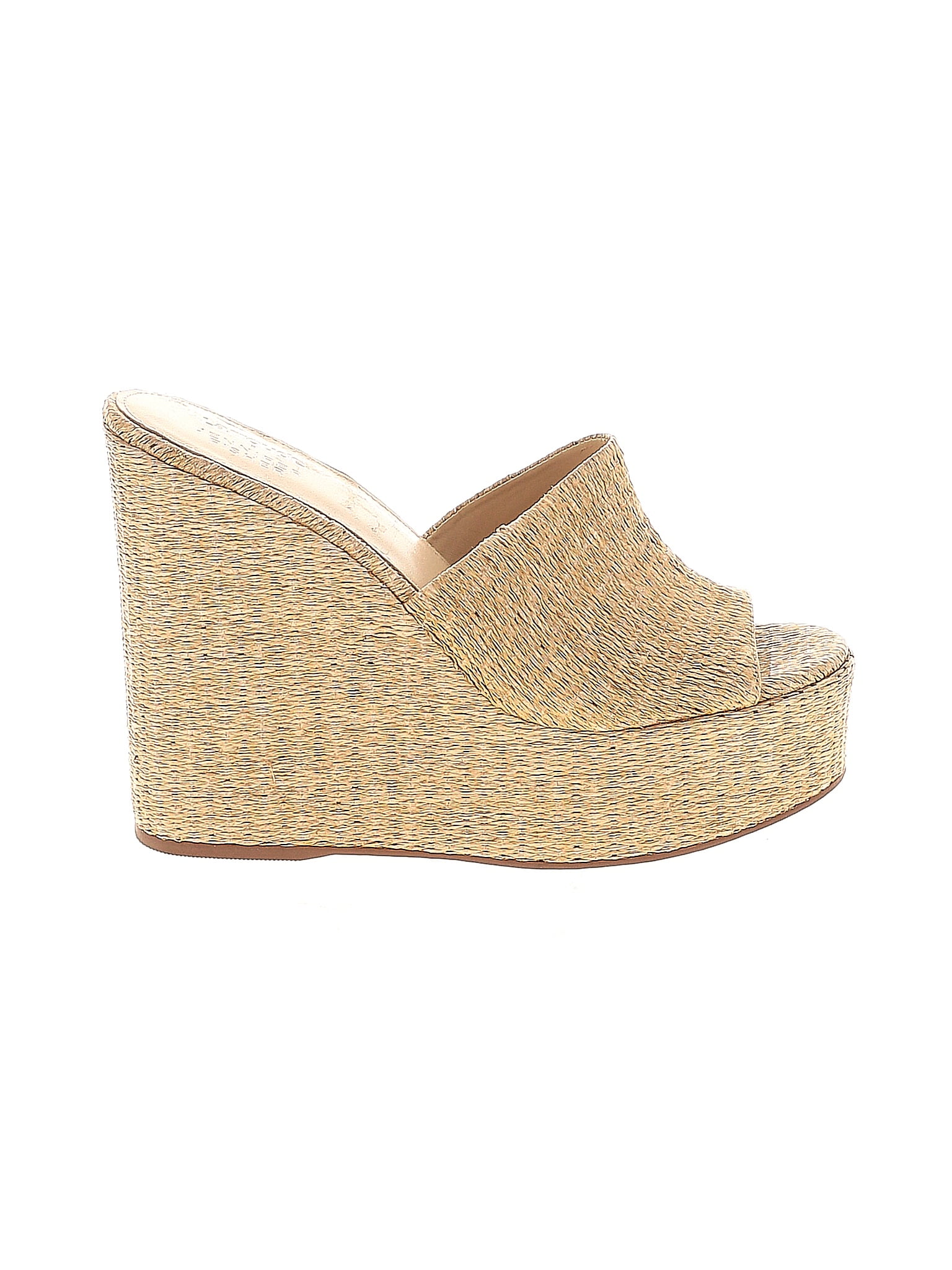 Larroudé Gold Tan Wedges Size 10