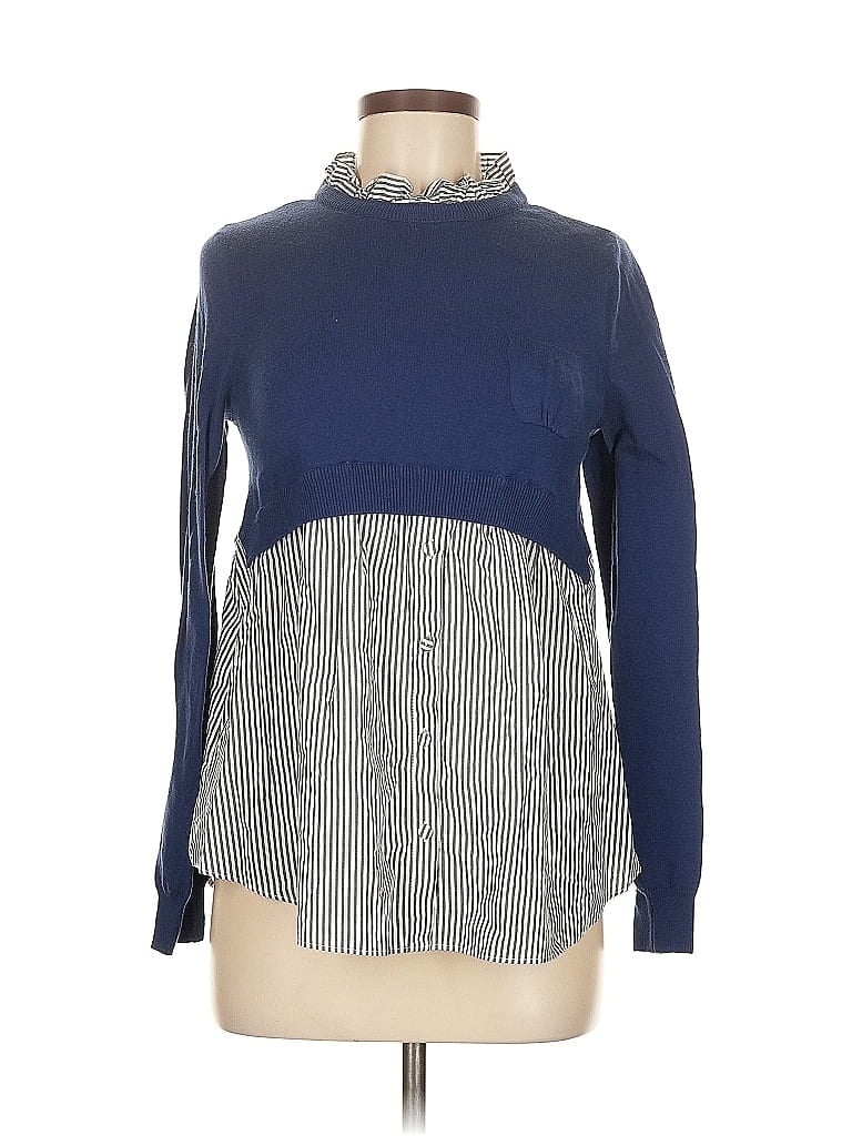 Click to view more detailed imagery on our partner's website Pre-owned Jjill Long Sleeve Blouse In Blue