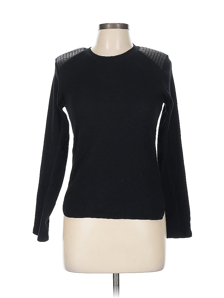 Zara W&B Collection Black Long Sleeve Top Size L - photo 1