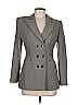 Armani Collezioni Houndstooth Gray Wool Blazer Size 6 - photo 1