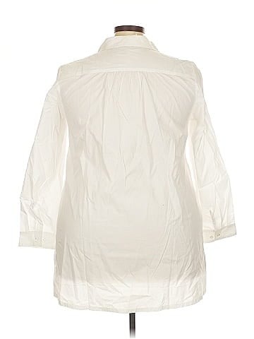 Roaman's 3/4 Sleeve Button-Down Shirt (view 2)