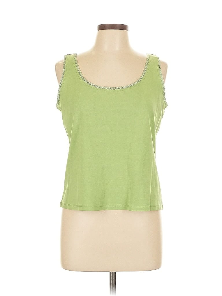 Pre-owned Sigrid Olsen Sleeveless Top Green Scoop Neck Tops