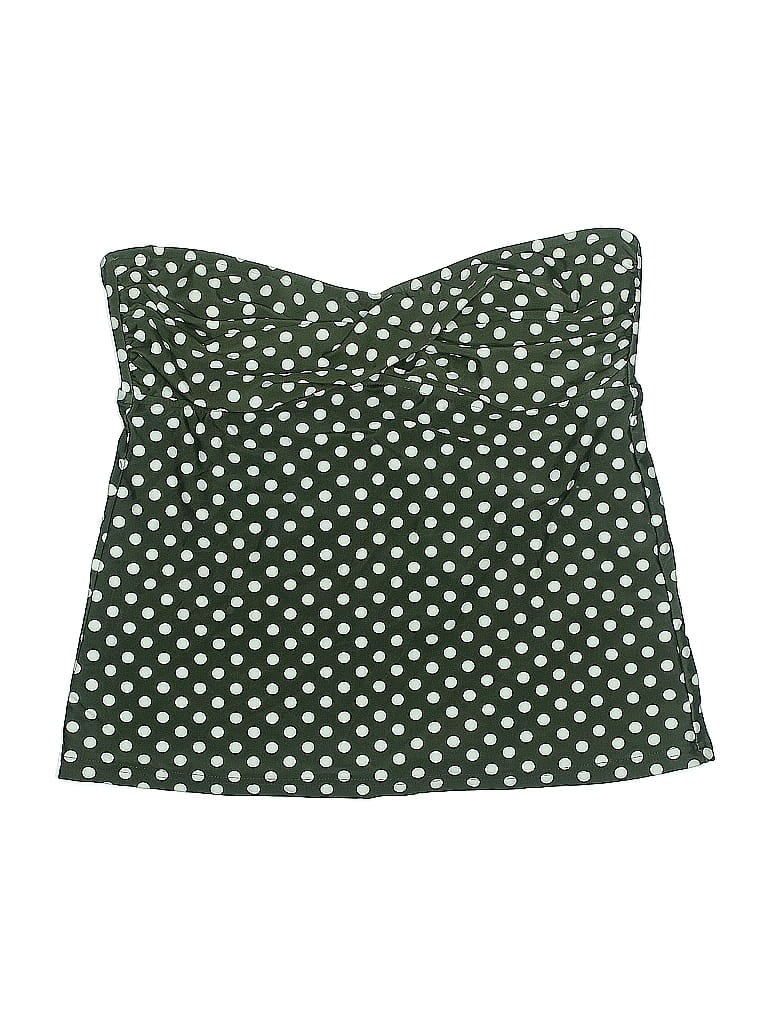 Pre-owned Mossimo Swimsuit Top Green Polka Dots Pattern Swimwear
