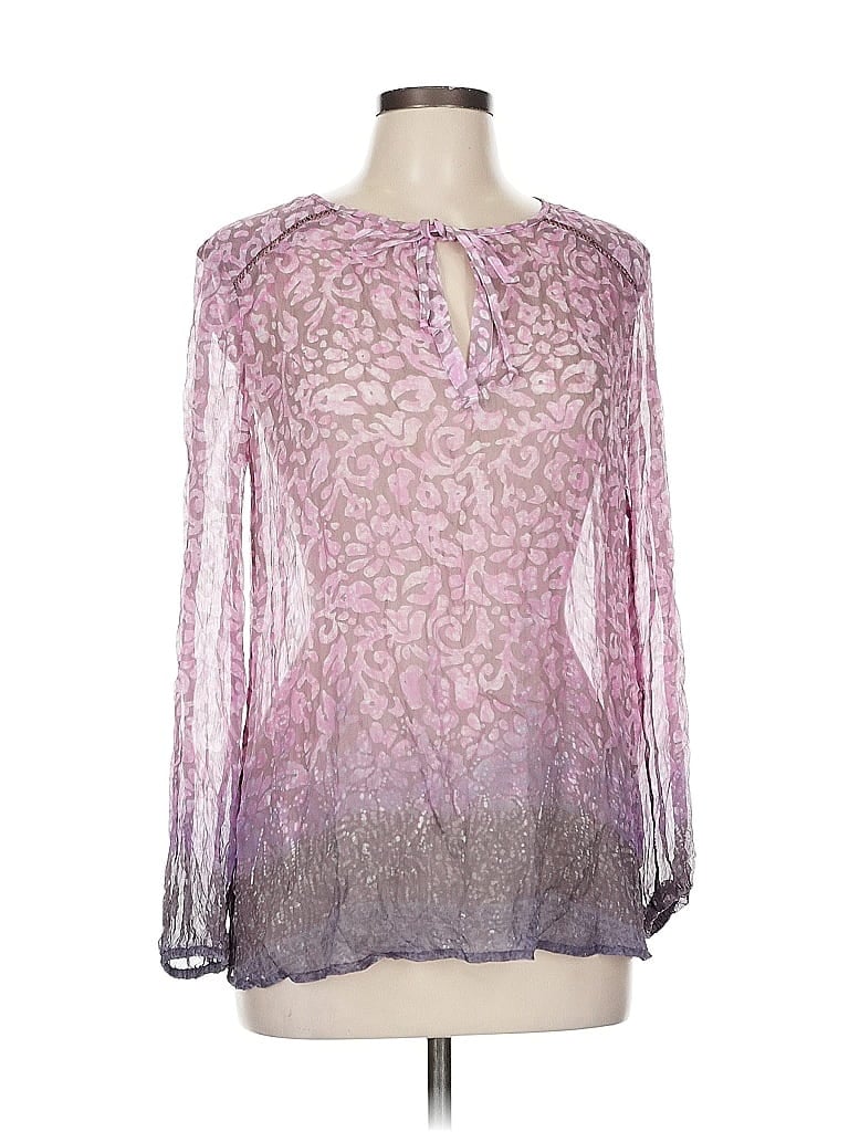 Pre-owned Lucky Brand Long Sleeve Blouse In Purple