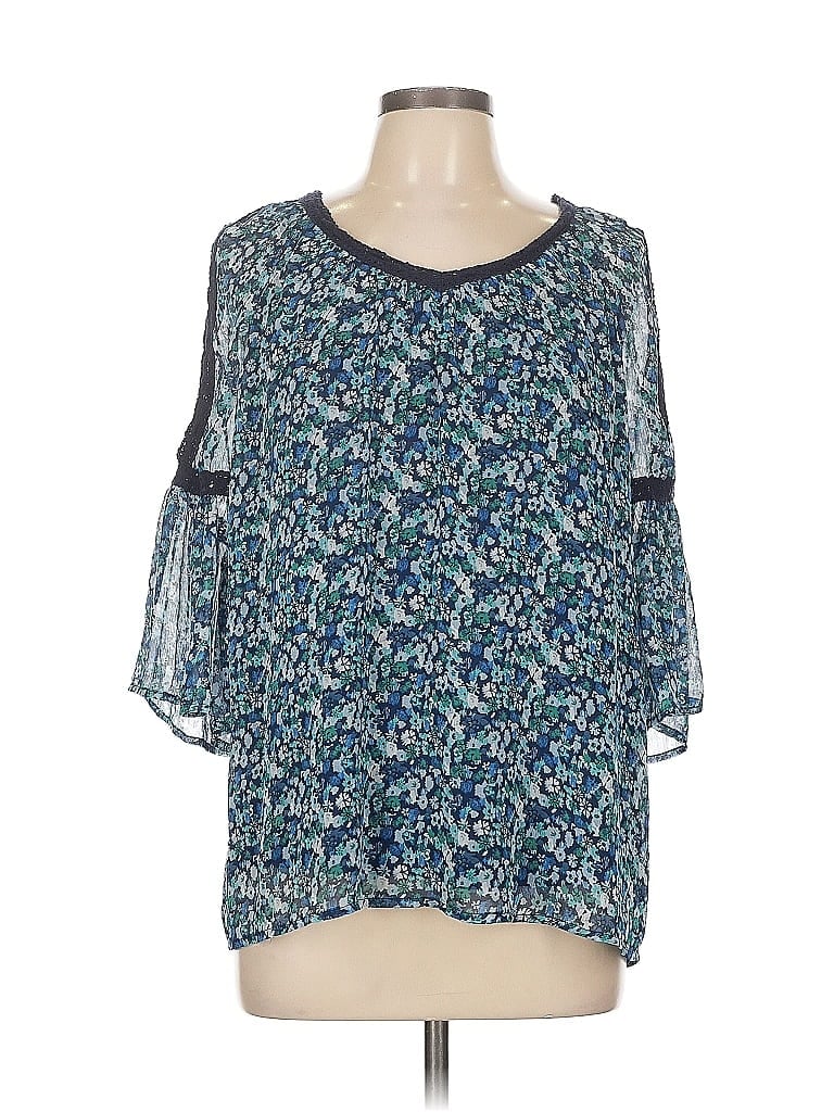 Pre-owned Westport 3/4 Sleeve Blouse In Blue