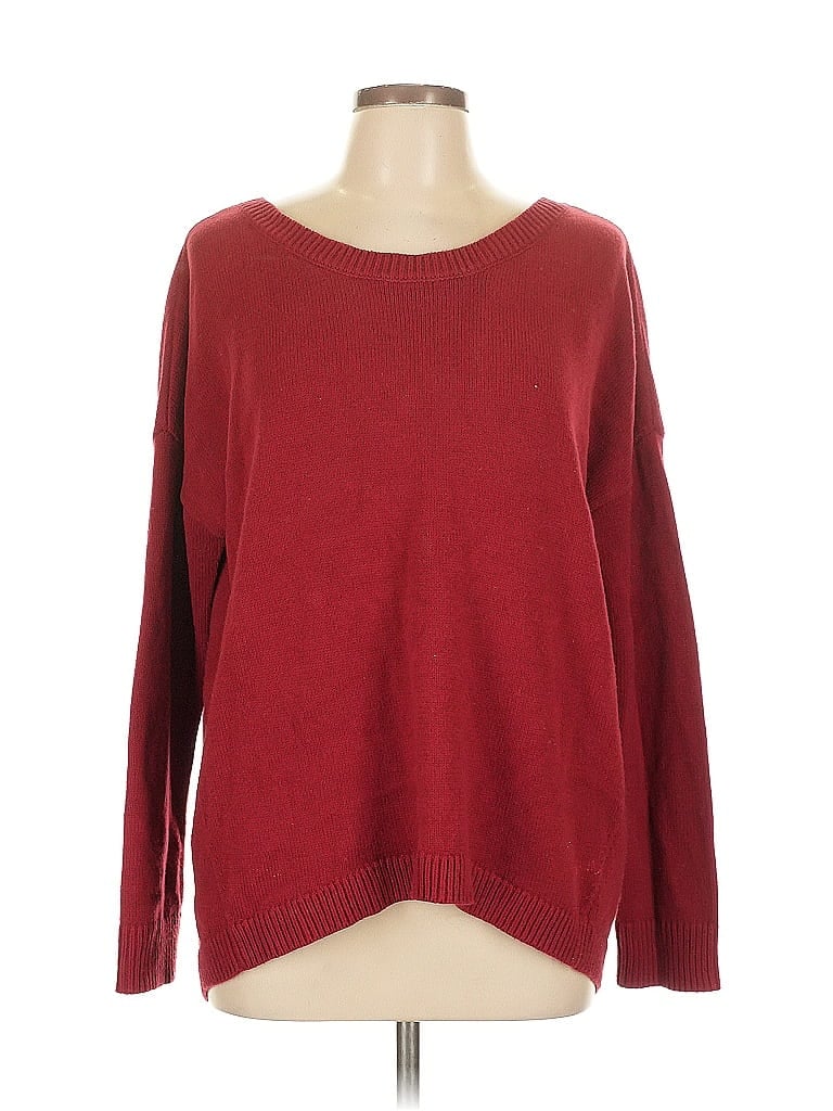 Pre-owned Express Pullover Sweater In Burgundy
