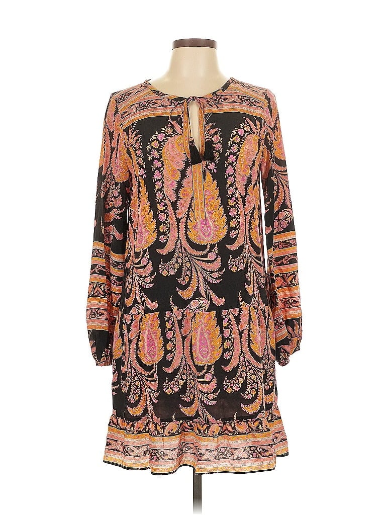 Calypso St. Barth 100% Silk Paisley Brown Pink Casual Dress Size S - photo 1