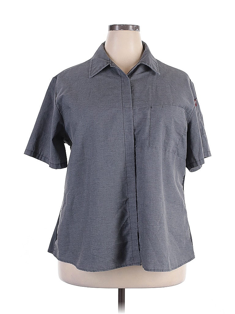 Pre-owned Assorted Brands Short Sleeve Blouse In Gray