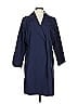 Navy blue long trench coat with classic lapels