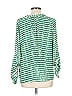 Sunday in Brooklyn Stripes Green Long Sleeve Blouse Size L - photo 2