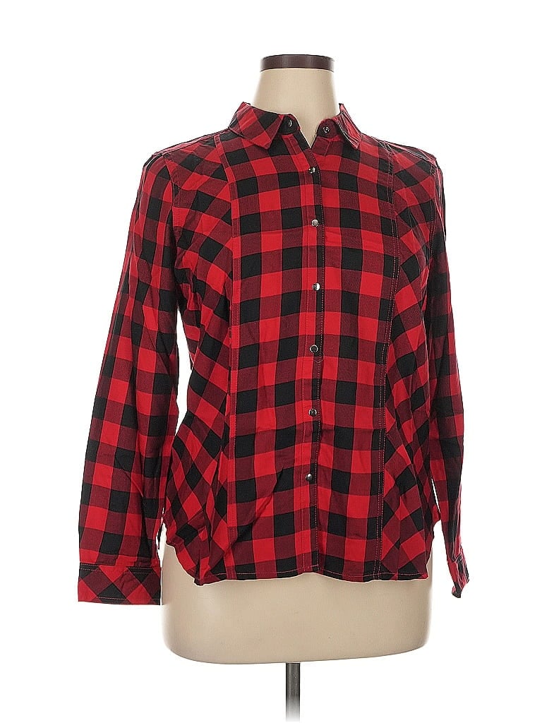 Intro Long Sleeve Button Down Shirt In Red