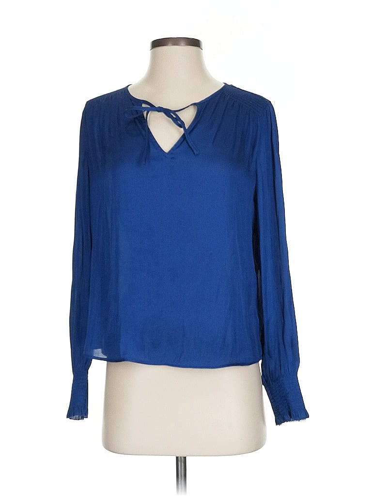 Pre-owned Banana Republic Long Sleeve Blouse In Blue