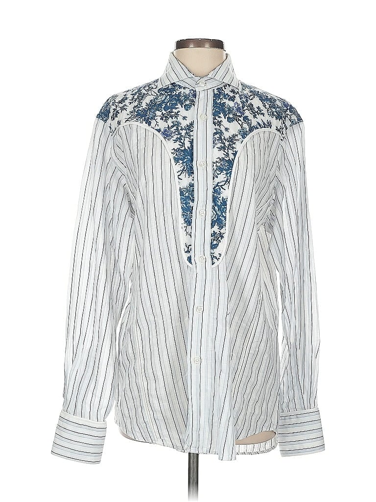 Pre-owned Assorted Brands Long Sleeve Blouse In Blue