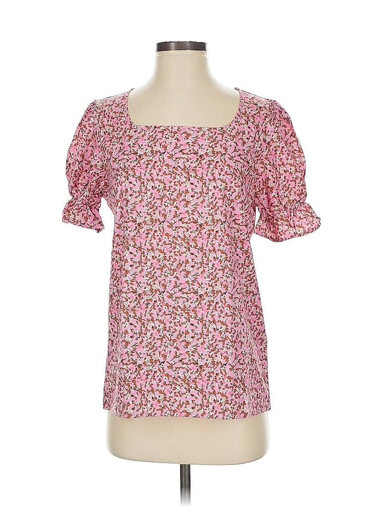 Pre-owned Made With Love Short Sleeve Blouse In Pink