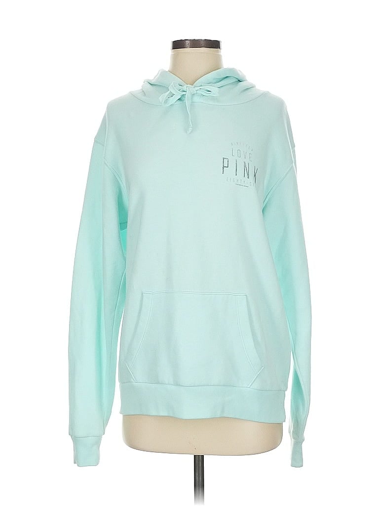 Pre-owned Victoria's Secret Pink Pullover Hoodie In Green