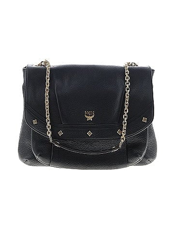 MCM Leather Studded Flap Shoulder Bag (view 1)