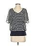 CAbi 100% Polyester Blue Short Sleeve Blouse Size S - photo 1