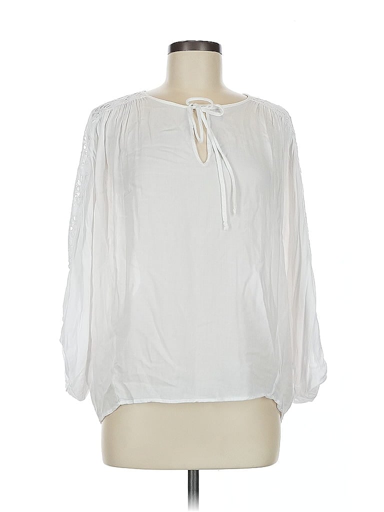 Young Fabulous & Broke 100% Rayon White 3/4 Sleeve Blouse Size M - photo 1