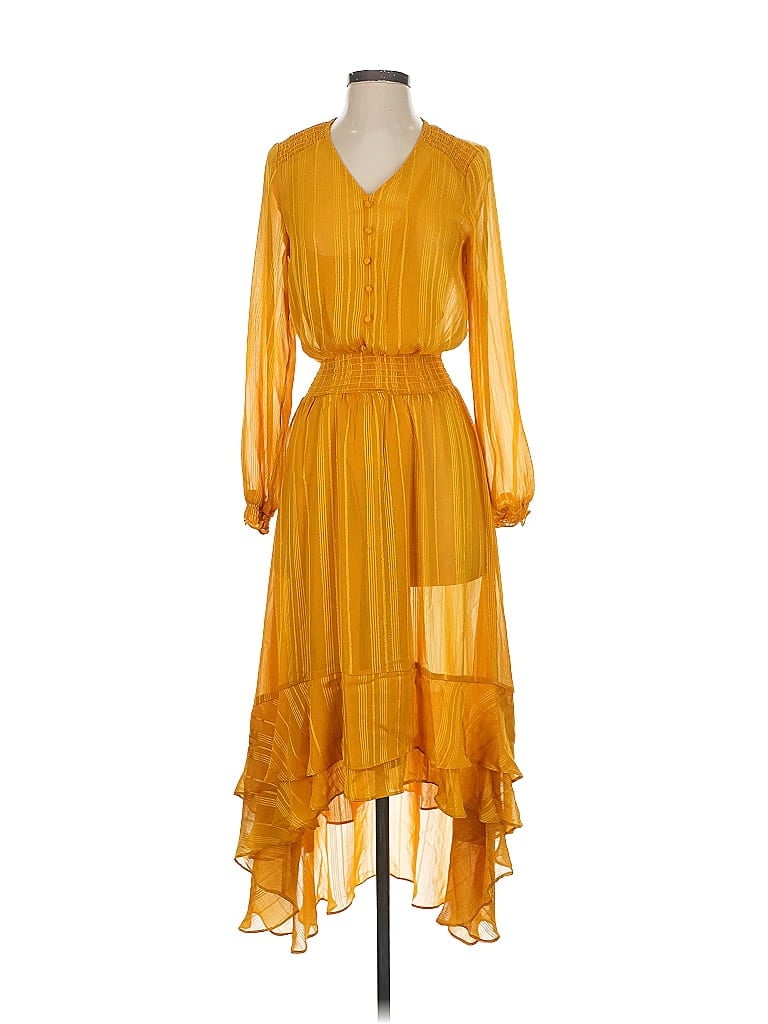 Nanette Lepore Yellow and White Sleeveless Gingham Dress main image 0