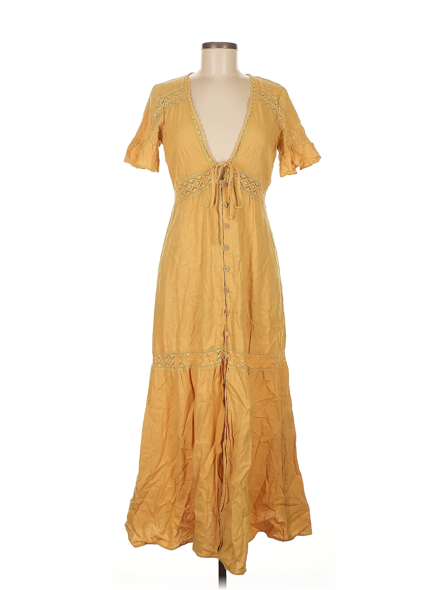 Show Me Your Mumu Yellow Casual Dress Size M