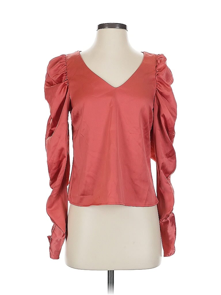 Pre-owned Marc New York Andrew Marc Long Sleeve Blouse In Red