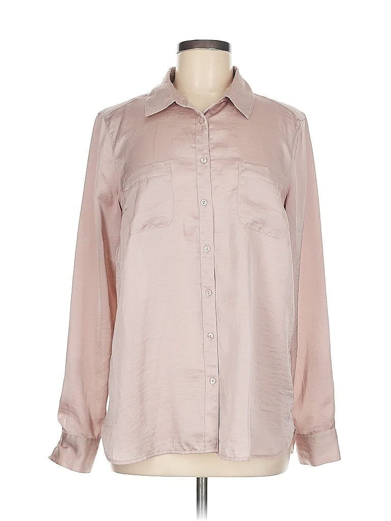Pre-owned Gap Long Sleeve Blouse In Pink