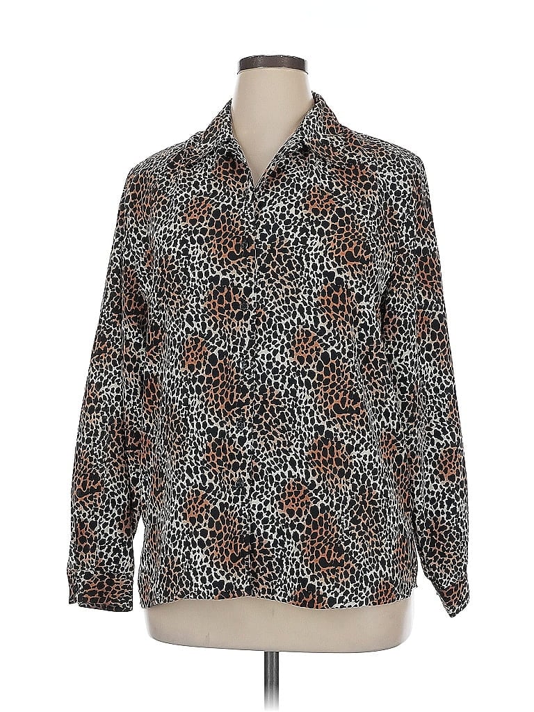 Pre-owned Claudia Richard Long Sleeve Blouse In Brown