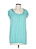 Kenar Teal Short Sleeve Blouse Size L - photo 1