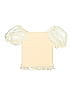 Art Class 100% Polyester Ivory Short Sleeve Blouse Size 8 - photo 2