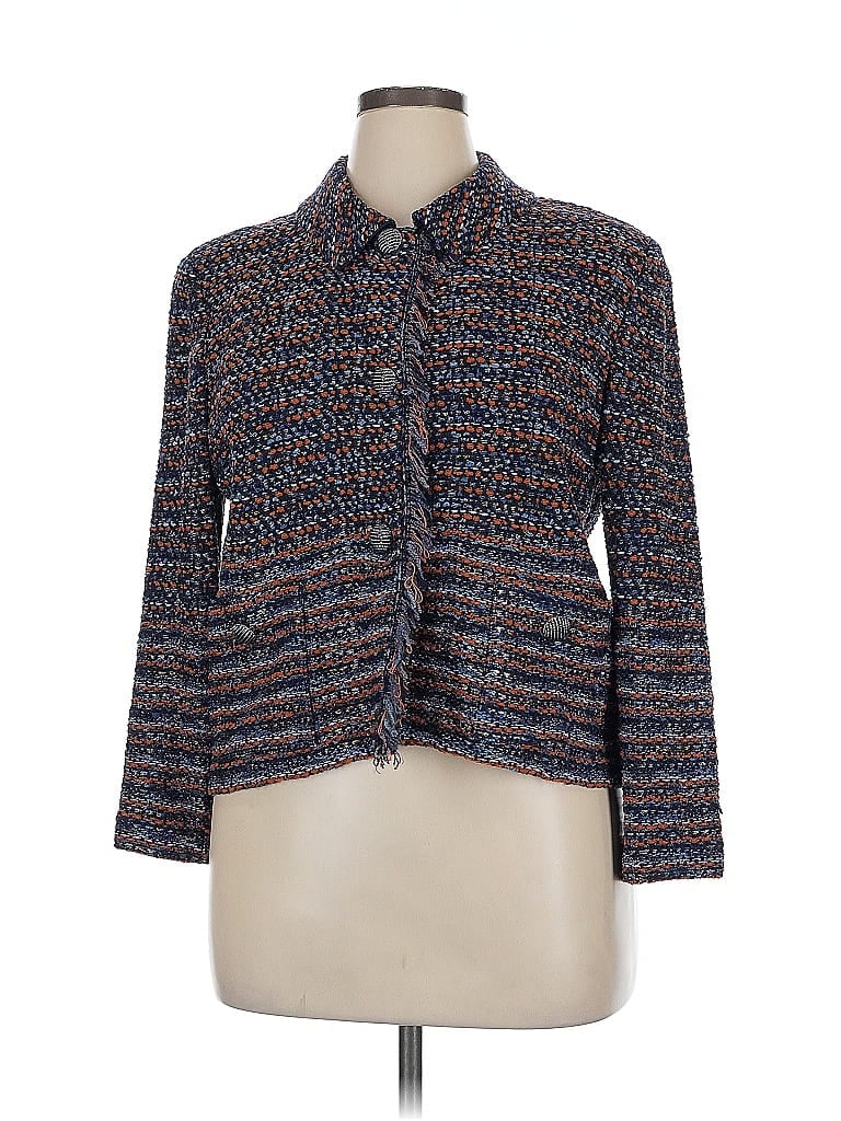 St. John Tweed Blue Blazer Size 16 - photo 1
