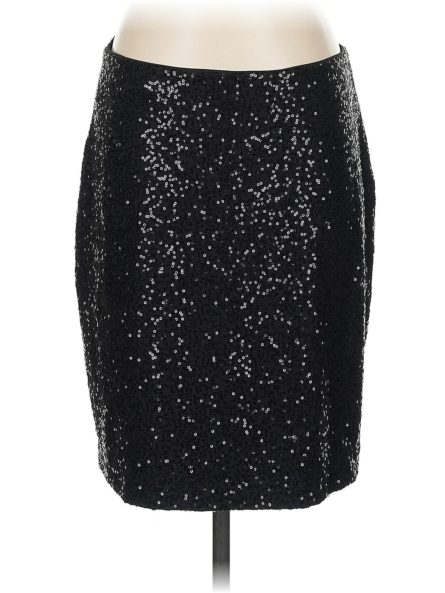 Cache 100% Polyester Stars Black Formal Skirt Size S