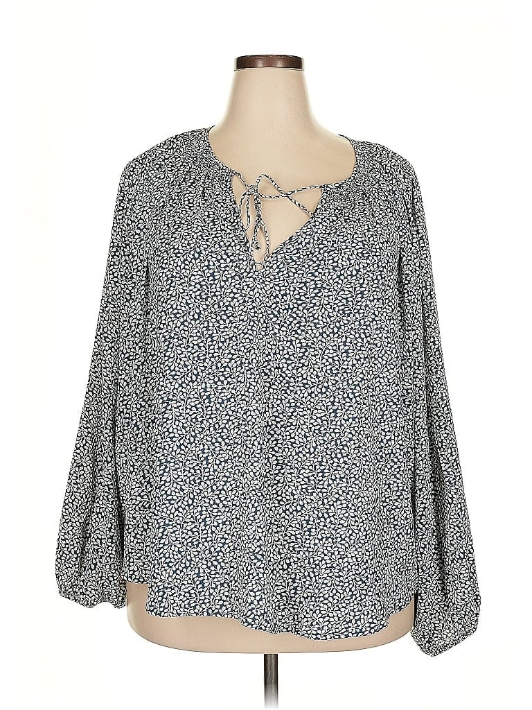 Pre-owned H&m 3/4 Sleeve Blouse In Gray