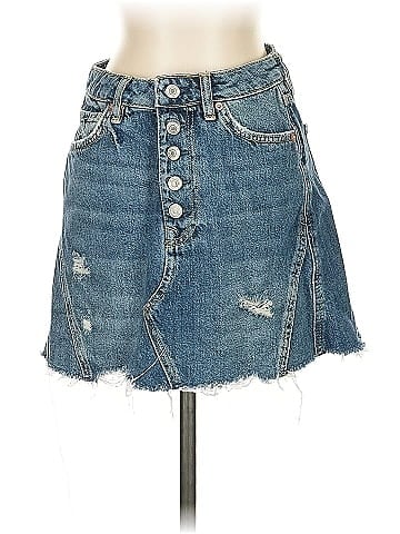 We the Free Denim Skirt (view 1)