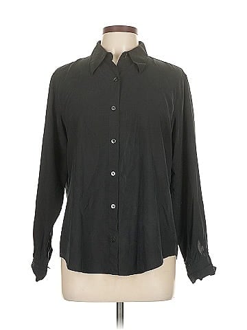 Anne Klein II Long Sleeve Silk Top (view 1)