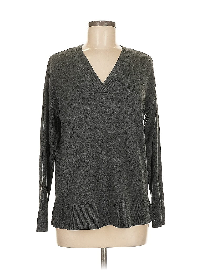 Pre-owned Ann Taylor Loft Long Sleeve T-shirt In Gray