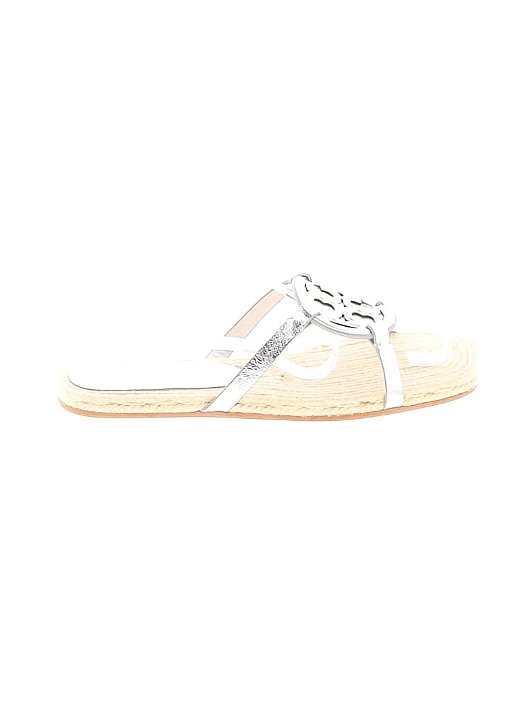 Tory Burch White Silver Sandals Size 7 - photo 1