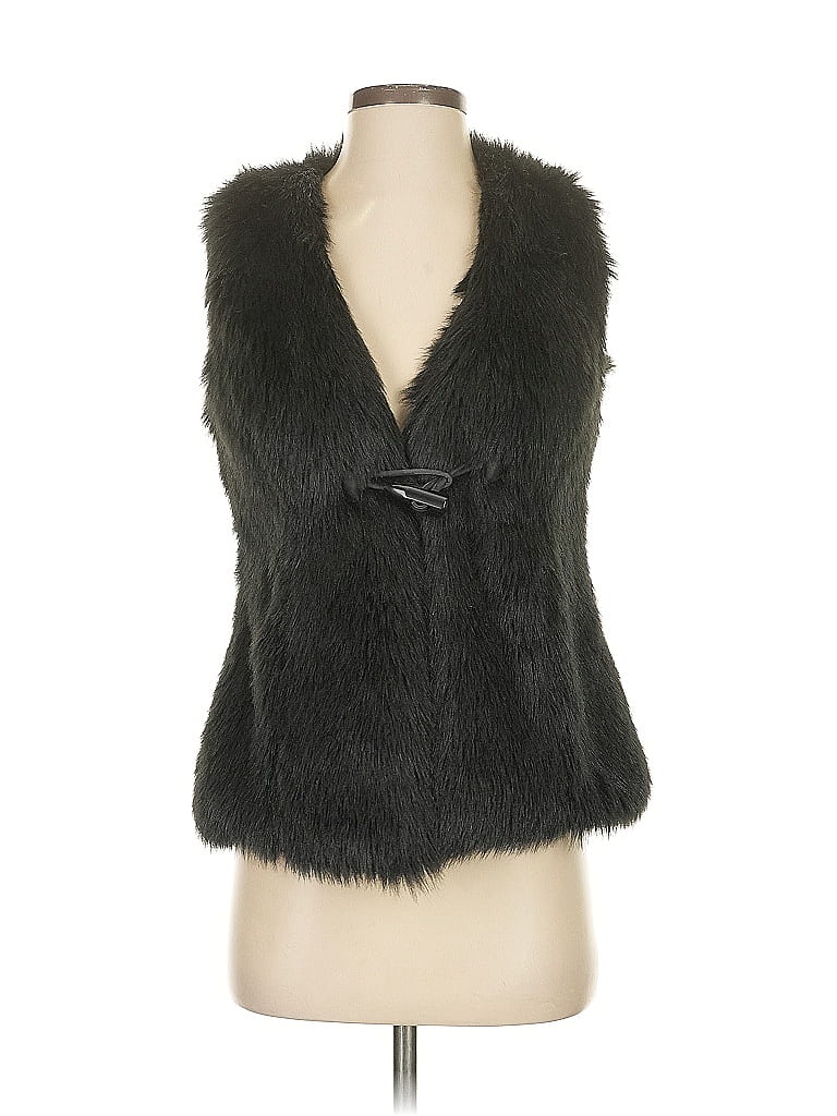 Pre-owned Boden Faux Fur Vest In Gray