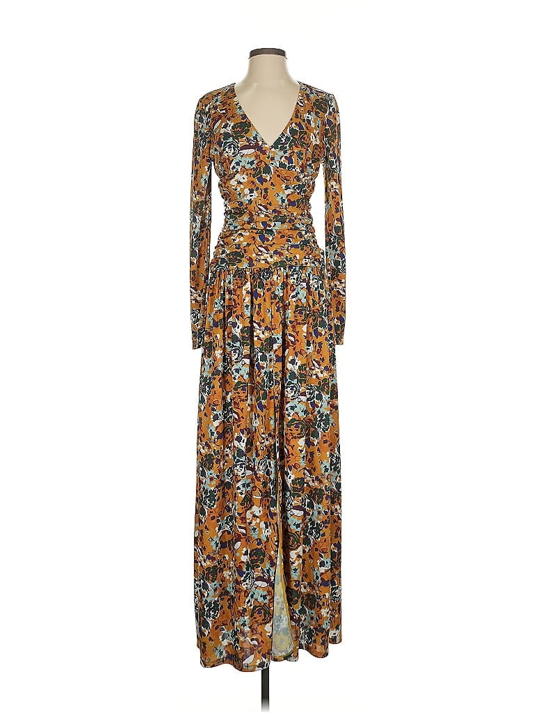 Tanya Taylor 100% Polyester Print Brown Casual Dress Size S - photo 1
