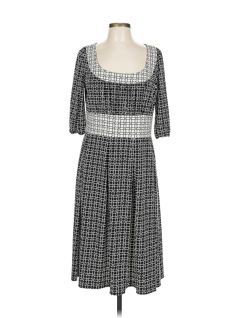Donna Ricco Houndstooth Gray Casual Dress Size 12 - photo 1