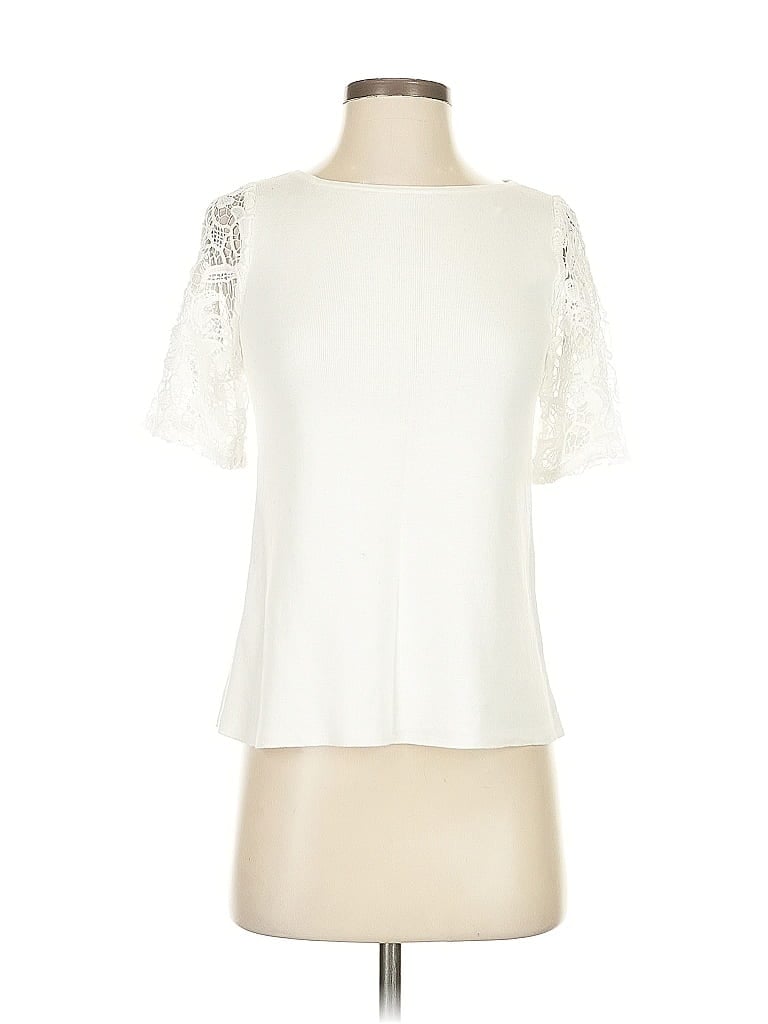 Pre-owned Ann Taylor Loft Cardigan Sweater In White